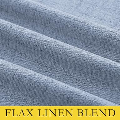 NICETOWN Stone Blue Vintage Linen 100% Blackout Curtains for Living Room, Thermal Insulated Curtains 84“ Long, Noise Reducing Window Treatment Drapes for Hall Room, 52" Wide Per Panel, Set of 2 - Image 8