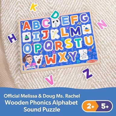 Melissa & Doug® Ms. Rachel™ Wooden Phonics Alphabet Sound Puzzle with Light-Activated Sound Effects, 24-Piece Toddler Toys for Boys and Girls Ages 2+ Years - FSC Certified - Image 9