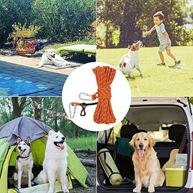 XiaZ Dog Tie Out Cable for Camping, 100ft Portable Overhead Trolley System for Dogs up to 200lbs,Dog Lead for Yard, Camping, Parks, Outdoor Events,5 min Set-up - Image 7
