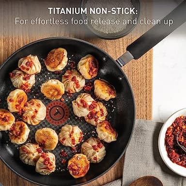 T-fal Ultimate Hard Anodized Nonstick Fry Pan Set 3 Piece: 8, 10.25, & 12 Inch, Oven Broiler Safe 400F, Kitchen Cookware Set, Pots and Pans Set Non Stick, Frying Pans, Skillets, Dishwasher Safe, Black - Image 3