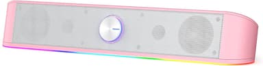 Redragon GS560 RGB Desktop Soundbar, 2.0 Channel Computer Speaker with Dynamic Lighting Bar Audio-Light Sync/Display, Touch-Control Backlit with Volume Knob, USB Powered w/ 3.5mm Cable, Pink - Image 2