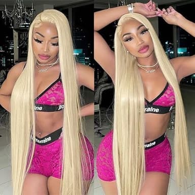 GZX 30 Inch 613 Lace Front Wig Human Hair 13x4 HD Transparent Straight Lace Front Wigs Human Hair 180% Density Glueless Wigs Natural Hairline - Image 8
