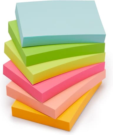 Amazon Basics Mini Rectangular Sticky Notes, 1.5x2 Inches, Bright Colors Self-Stick Pads, Easy to Post for Home, Office, Notebook, 70 sheets/Pad, Pack of 24 - Image 2
