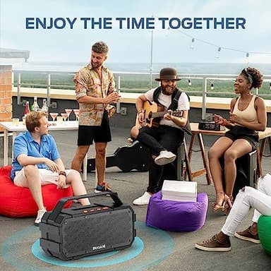 BUGANI Bluetooth Speaker, 40W Portable Bluetooth Speakers with Stereo Loud Sound, 24H Playtime, Built-in Mic, Support TF Card/AUX, IPX6 Waterproof Outdoor Speaker for Camping Beach Party - Image 7