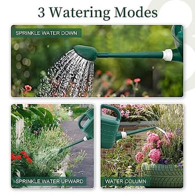 2 Gallon Watering Can, Garden Watering Can Outdoor, Plant Water Can with Removable Long Spout and Stainless Steel Sprinkler Head, Large Plastic Outdoor Watering Cans for Gardening Flower Plants - Image 4