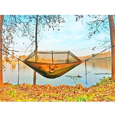Sunyear Camping Hammock, Portable Single & Double Hammock with Net, 2 Person Hammock Tent with 2 * 10ft Straps, Best for Outdoor Hiking Survival Travel - Image 4