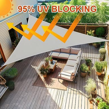 Amagenix Sun Shade Sail 12'X12'X17' Curved Edge Outdoor Shade Canopy Light Grey Breathable 95% UV Block Shade Cloth for Patio Garden Backyard (We Make Custom Size) - Image 2