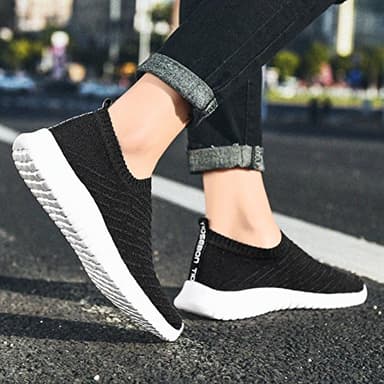 TIOSEBON Women's Walking Shoes Lightweight Mesh Slip-on- Breathable Running Soft Comfortable Sneakers 10 US Black - Image 7