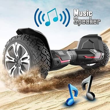 Gyroor Warrior 8.5 inch All Terrain Off Road Scooter with Bluetooth Speakers and LED Lights, UL2272 Certified Self Balancing Scooter - Image 4