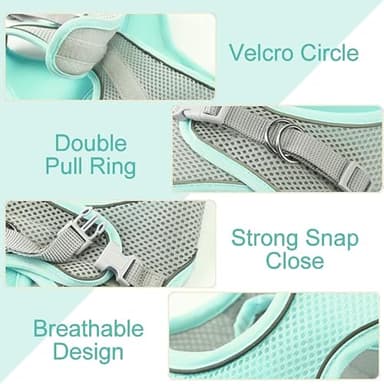HIPVMES Cat Harness and Leash Set Soft Adjustable Escape Proof Cat Leash Breathable Comfortable Vest Easy to Wear Kitten/Small Dogs Harness for Outdoor Walking Green XXS - Image 3