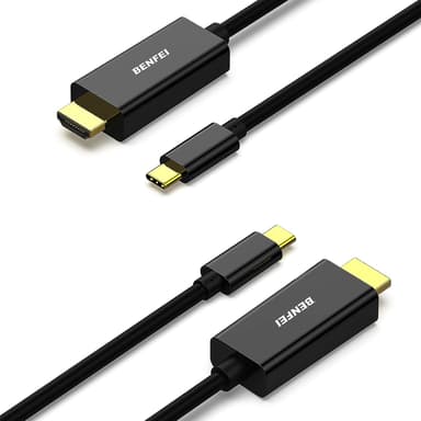 BENFEI 2 Pack USB C to HDMI 6 Feet Cable, USB Type-C to HDMI Cable, Thunderbolt 3/4 Compatible with iPhone 15 Pro/Max, MacBook Pro/Air 2023, iPad Pro - Image 2