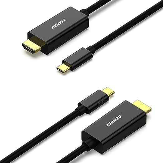 BENFEI 2 Pack USB C to HDMI 6 Feet Cable, USB Type-C to HDMI Cable, Thunderbolt 3/4 Compatible with iPhone 15 Pro/Max, MacBook Pro/Air 2023, iPad Pro - Image 1