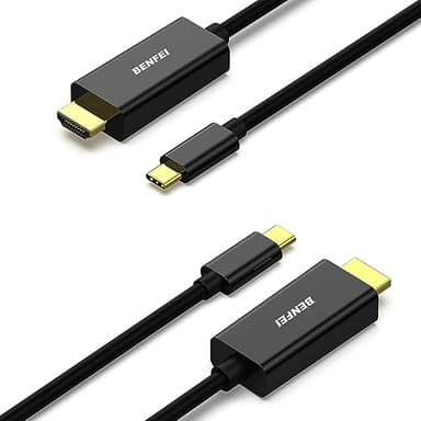 BENFEI 2 Pack USB C to HDMI 6 Feet Cable, USB Type-C to HDMI Cable, Thunderbolt 3/4 Compatible with iPhone 15 Pro/Max, MacBook Pro/Air 2023, iPad Pro - Image 1
