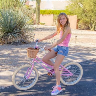 JOYSTAR 18 inch Girls Bike Ages 5-8 Years Old Kids (43"-59" Tall), Kids Bike with Training Wheels & Basket, Kids' Bicycle Pink - Image 7