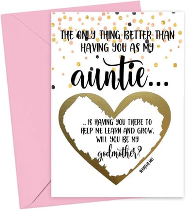 Will You Be My Godmother Scratch Off Card for Auntie, Godmother Proposal Card from Niece Nephew (Auntie Godmother - Image 2