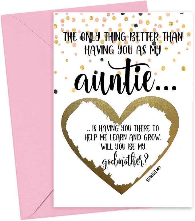 Will You Be My Godmother Scratch Off Card for Auntie, Godmother Proposal Card from Niece Nephew (Auntie Godmother - Image 1