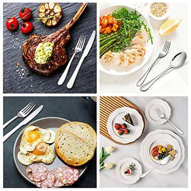 Silverware Set,SANTUO Stainless Steel Knives Spoon Forks Set for Home, Kitchen and Restaurant, Mirror Polished& Dishwasher Safe (12pcs-Silverware set) - Image 5