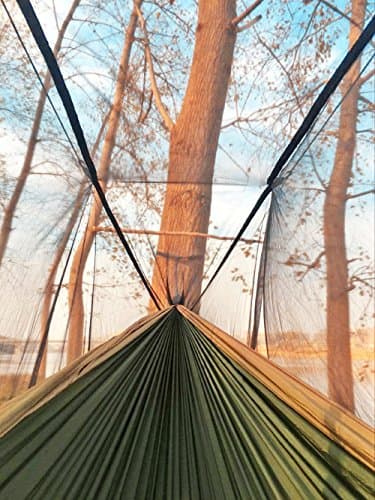 Sunyear Camping Hammock, Portable Single & Double Hammock with Net, 2 Person Hammock Tent with 2 * 10ft Straps, Best for Outdoor Hiking Survival Travel - Image 5