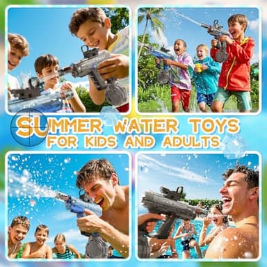 Vmiya Electric Water Gun 2 Pack for Adults and Kids, Light Up Automatic Squirt Gun Watergun, 800CC Large Capacity, 26-33 FT Long Range, Summer Outdoor Beach Pool Party Toy Gift - Image 5