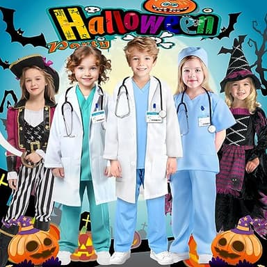 GIFTINBOX Doctor Costume for Kids Doctor Lab Coat for Kids Real Stethoscope, Girls and Boys Halloween Costumes for Kids age 3-12… - Image 6