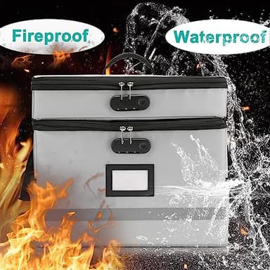 EXLIFBAG 2 Layer File Box with Lock, Portable Document Organizer Box with Handle, Fireproof File Box for Home Office, Legal File Organizer Storage - Image 6