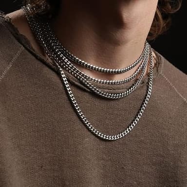 Stainless Steel Mens Cuban Link Chain, Miami Cuban Chain Necklace for Men, 7mm Wide Hip Hop Mens Jewelry, 20" - Image 4