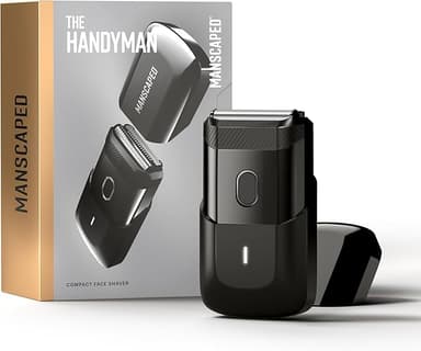 MANSCAPED® The Handyman™ Compact Face Shaver – Portable Men’s Travel Facial Hair Groomer, USB-C Rechargeable Razor, Electric Foil Face Shaver, Waterproof, Cordless, Dual-Action SkinSafe® Foil Blades - Image 1