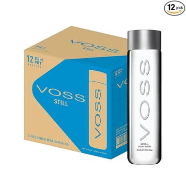 VOSS Premium Still Bottled Natural Water - BPA-Free - High Grade PET - Recyclable Plastic Bottles - Pure Drinking Water with Unique & Iconic Bottle Design - 12 Pack - Image 1