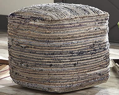 Signature Design by Ashley Absalom Hemp Pouf, 16 x 16 Inches, Multicolored - Image 2