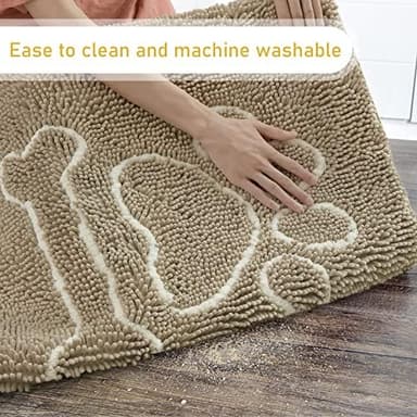 AROGAN Indoor Door Mat Entryway Rug Traps Mud and Water, Chenille Doormat for Muddy Shoes and Dog Paws, Machine Washable Doormat, Front Door Mat, Busy Area Dog Rugs for Floors, Entrance, 30x48 Beige - Image 5