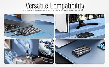 ModusTech 1TB Portable External Hard Drive USB 3.0/Type-C – Slim High-Speed HDD for Backup, Storage, Gaming – Compatible with PC, Mac, Laptop, PS4, PS5, Xbox, Windows, MacBook, Smart TV (1TB) - Image 4