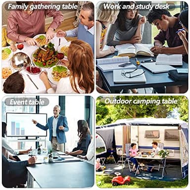 FDW Folding Half Portable Foldable Table for Parties Backyard Events (White, 6 FT 70 * 29) (White, 6 FT) - Image 7