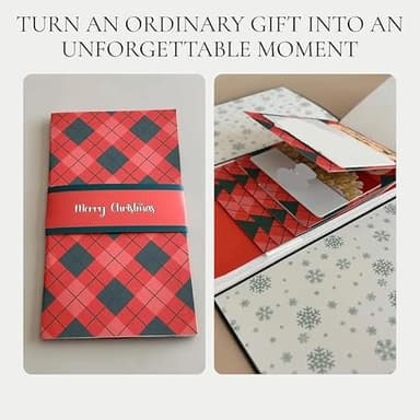 Trmonol Handmade Christmas Gift Card Booklet, Christmas Money Holder Envelope Booklet for Cash, ChristmasGifts Card Book, PartyGift Supplies (2PC) - Image 2