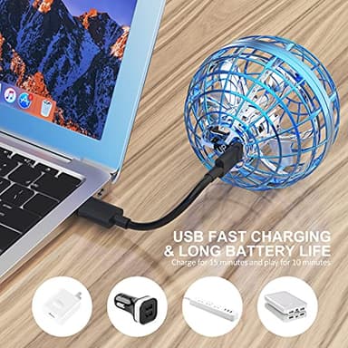 LEMATRIX 2024 Flying Orb Ball Toy, Hover Ball Boomerang Fly Fidget Spinner, Cool Toys Gifts for 6 7 8 9 10 11 12+ Years Old boy Girls Teens, Hand Mini Drone Cosmic Globe, Indoor Outdoor Toys(Blue) - Image 7