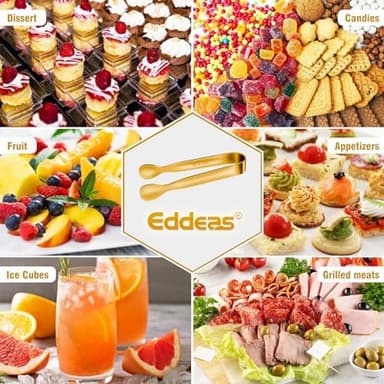 12 PCS Small Serving Tongs, 4.3" Mini Gold Tongs, Gold Kitchen Tongs for Serving Food, Coffee Bar, Tea Party, Desserts Party and Ice Bucket - Image 4