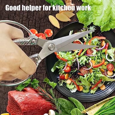 Kitchen Shears 2 Pack, Heavy Duty Poultry Shears, Dishwasher Safe, All Purpose Stainless Steel Utility Scissors for Kitchen, Chicken, Fish, Herbs, Turkey - Image 4