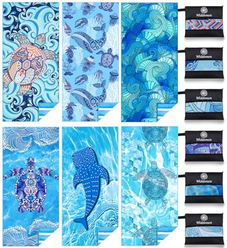 Widdonen Microfiber Lightweight Thin Beach Towel Sand Free Quick Dry Absorbent Compact Towels for Swimming Pool Camping Beach Accessories Large Easy Pack Travel Things for Vacation Essentials Gift - Image 1