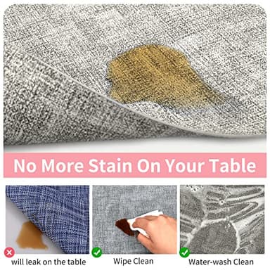 Maxpearl Faux Leather Placemats Set of 6 - Waterproof - Wipe Clean - Heat Resistant - Anti Slip Dining Table Place Mats, Suitable for Indoor & Outdoor Use, 17’’×12’’, Grey - Image 5