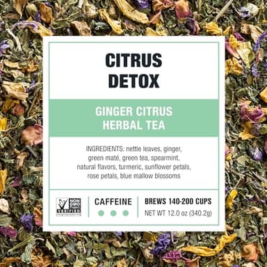 Tiesta Tea - Ginger Citrus Herbal Loose Leaf Tea, Lemon Ginger with Mint & Chamomile Blend, Caffeine-Free, Brew Hot or Iced, Makes Up to 200 Cups, Resealable Bulk Pouch, 12 Ounce - Image 2