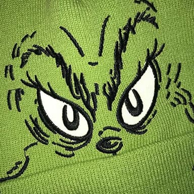 Bioworld The Grinch Big Face Knit Pom Beanie - Image 3