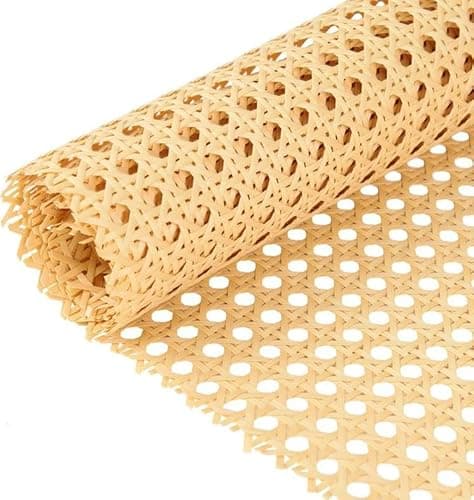 Upgraded Plastic Rattan Webbing, 16"x40" DIY Handwoven Synthetic Poly Rattan, Wicker Cane Rattan Webbing for Home Decor Projects Furniture Caning Chairs Cabinets Beds - Image 1