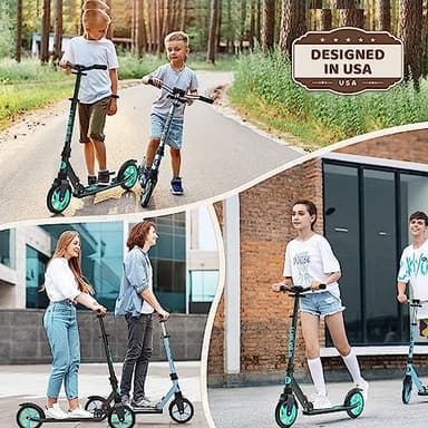 WAYPLUS Aquas Kick Scooter for Kids, Teens & Adults - Foldable, Lightweight, 8-Inch Non-Slip Deck, ABEC9 Bearings, Adjustable Height, Lifetime Service - Image 5