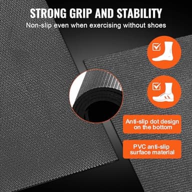 VEVOR Exercise Mat, Non Slip High Density Premium Yoga Mat, Exercise Yoga Mat for Men & Women, Fitness & Exercise Mat with Bag & Carry Strap, for All Types of Home Yoga, Pilate & Floor Workout (9x6ft) - Image 3
