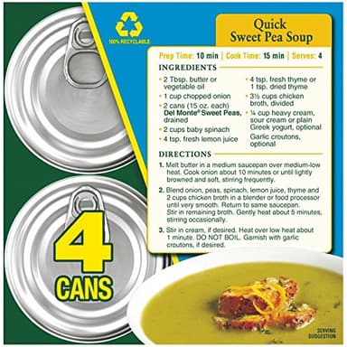 DEL MONTE FRESH CUT Sweet Peas Canned Vegetables, 24 Pack, 15 oz Cans - Image 5
