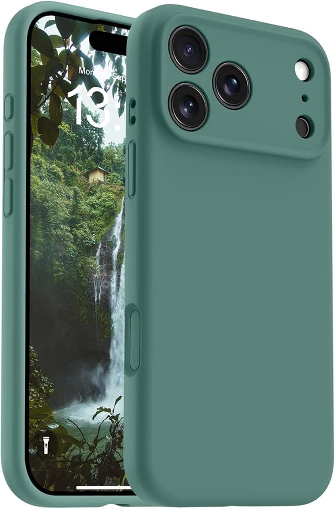 OTOFLY Magnetic for iPhone 17 Pro Case,Compatible with Magsafe,Classic Liquid Silicone Mobile Phone Case,Integrated Camera Control Button,Anti-Scratch Microfiber Lining, Pine Green - Image 1
