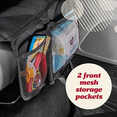 Lusso Gear Car Seat Protector for Baby Car Seat - Thick Padding - Seat Protector Under Baby Car Seat with 2 Mesh Storage Pockets - Black Waterproof Baby Car Seat Protector - Non-Slip Padded Backing - Image 7