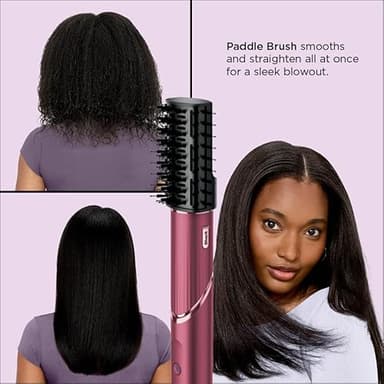 Shark FlexStyle Air Styling & Drying System, Powerful Hair Dryer Brush & Multi-Styler with Auto-Wrap Curlers, Diffuser, Paddle Brush, Round Brush, Concentrator Attachment, Black Cherry, HD457CR - Image 8
