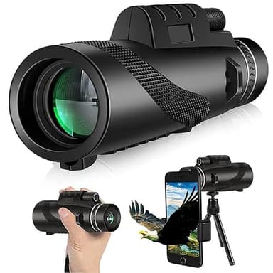 Stscope 360 Monocular Set, Telescope High Power for Adults Long Range with Phone Adapter & Tripod, for Bird Watching Camping Travelling Concert (80 * 100,Green) - Image 3