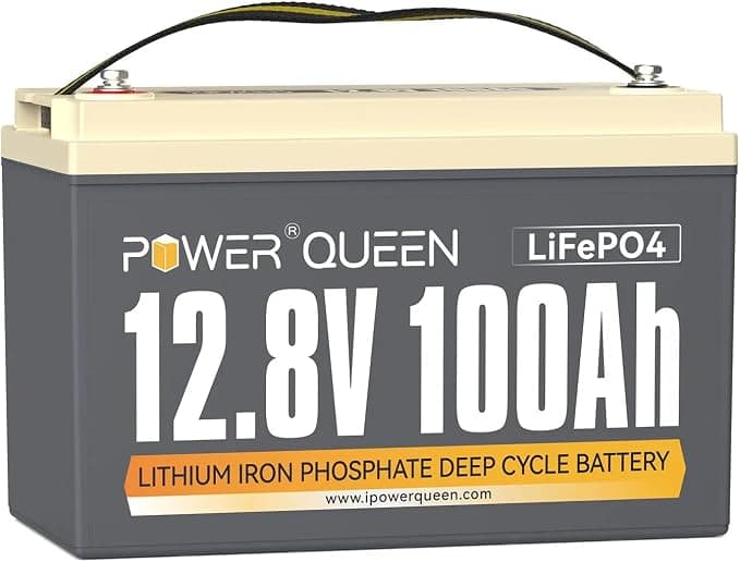 Power Queen LiFePO4 Battery 12V 100Ah Group 31 Lithium Battery, 100A BMS Rechargeable Deep Cycle Battery,100A BMS 1280Wh Higher Energy Density,15000 Cycles for RV, Van, Trailer, Marine,Solar - Image 1