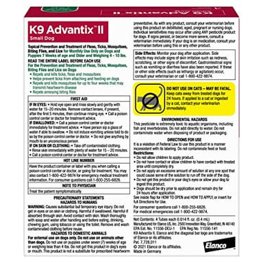 K9 Advantix II Small Dog Vet-Recommended Flea, Tick & Mosquito Treatment & Prevention | Dogs 4-10 lbs. | 4-Mo Supply - Image 2